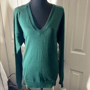 Michael Kors Deep Green V-Neck Sweater